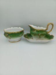 Antique Limoges T&V Holly Berry Pattern 3pc Set