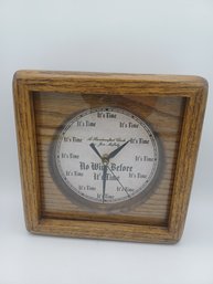 No Wine Before Its Time Wooden Clock