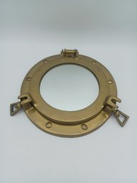 Vintage 7in Porthole Solid Brass Mirror