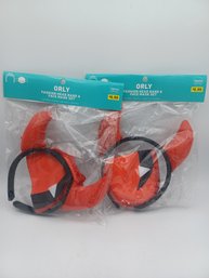 New-Orly Devil Fashion Head Band& Face Mask Set X 2