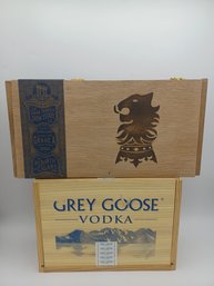 Grey Goose Woodenvodka Box, Drew Estate Wooden Box