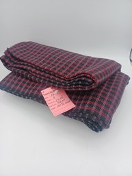 100 Percent Plaid Wool Fabric-2 Yards Approx