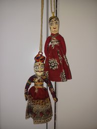 Folk Art Puppet Ornaments On Strings