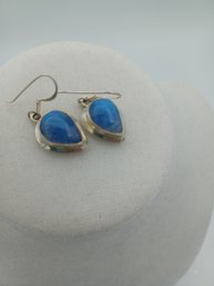 925 Sterling Silver Blue Stone Earrings