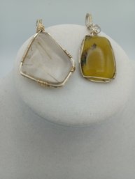 Stone Wired Necklace Pendants