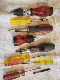 Assorted Wratchet Drivers, And Screw Drivers