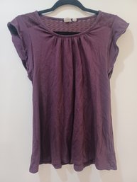 Gap Purple Lace Back Shirt Size Small