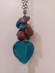 Turquoise Heart Beaded Necklace