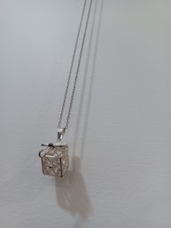 Present Box Necklace On Chain