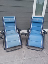 Timber Ridge Reclining Patio Outdoor Chairs X 2 W Attached Table