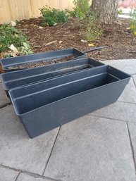 Long Plastic Planters X3