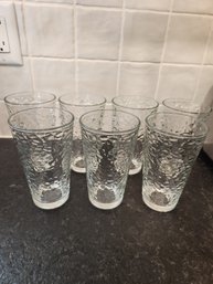 8 Clear Drinking Glasses