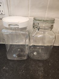 Glass And Plastic Storage Container.