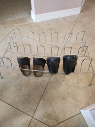 Shoe Rack And 2 Pairs Of High Heels.