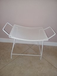 White Metal Vanity Seat