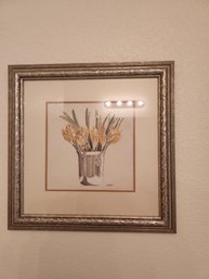 Framed & Matted Floral Artwork 12.5x12.5in