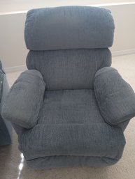 Plush Blue Reclining Recliners X2