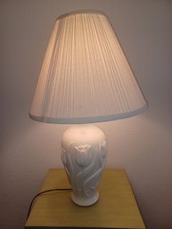 Floral Base White Table Top Lamp