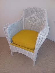 Wicker Chair W Padded Cushion