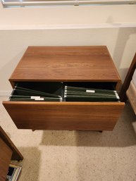 2 Drawer Wooden File Cabinet With Folders