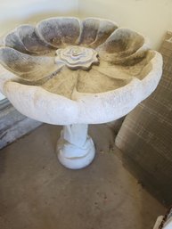 Cement Flower Bird Bath