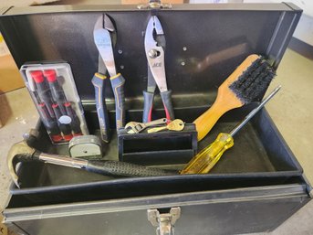 Metal Toolbox With Tools