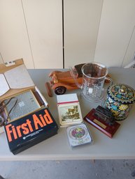 Wooden Car, Ups Truck, Hot Plate, Beaker, First Aid Kit Lot