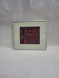 Red Swizzles, Stirrers , Metal Frame