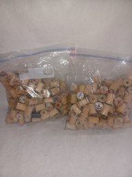 Wooden Thread Spools X2 Large Zip Lock Bags