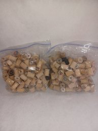 Wooden Thread Spools X2 Large Zip Lock Bags