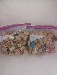 Wooden Thread Spools X2 Large Zip Lock Bags