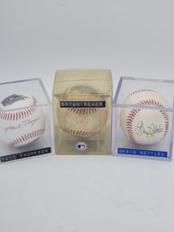 Matt Thompson, Bryan Reker, And Graig Nettles Autograph Baseball