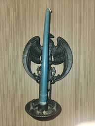Two Rod Iron Eagle Candle Holders