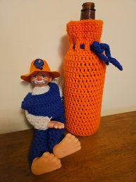 Denver Broncos Crochet Clown Bottle Holder