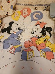 1984 Mickey Mouse ABC Crib Bedding Set By Dundee