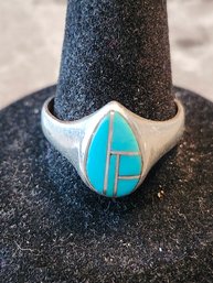 Sterling Silver Turquoise Ring 8 1/2