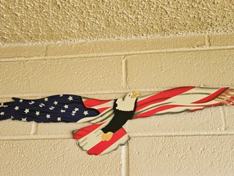 Tin Metal Patriotic Eagle Wall Art