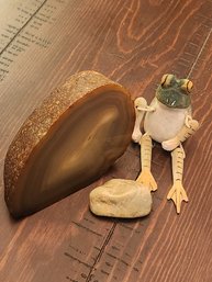 2 Rocks In A Wooden Frog