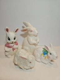4 Vintage Bunny Rabbit Figurines
