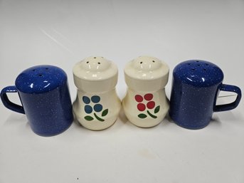 2 Pair Vintage Country Kitchen Salt And Pepper Shakers