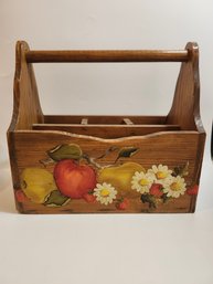 Hand Painted Wooden Box W Handle