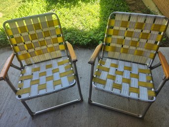 2 Aluminum Outdoor Woven Chairs