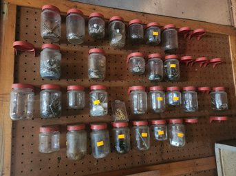 Garage Peg Board Jars W Lids X 28