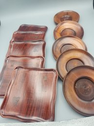 Japanese Wooden Saucers & Plates