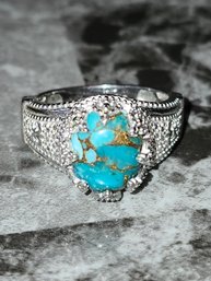 Karis STS Jewels Turquoise Decorative Ring Size 8.5