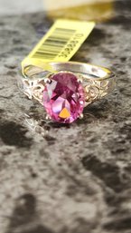 925 Sterling Silver Pink Tanzanite/spinel? Ring