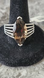 925 Karis 5 Band Smokey Quartz Ring Size 7.5