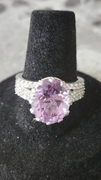 925 Sterling Amethyst Ring Size 6.5