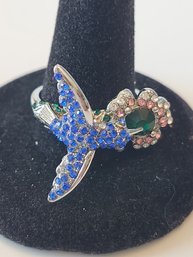 925 Sterling Silver Hummingbird Ring Size 8.5