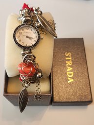 Strada Red Murano Glass Watch